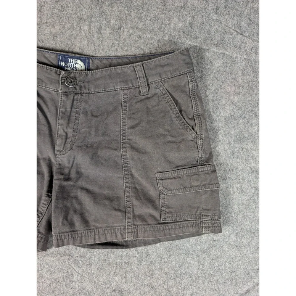The North Face Womens Grey Cargo Hiking Shorts Utility Outdoor Regular Fit